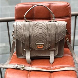 GiGi New York Hayden Satchel Stone Embossed Python